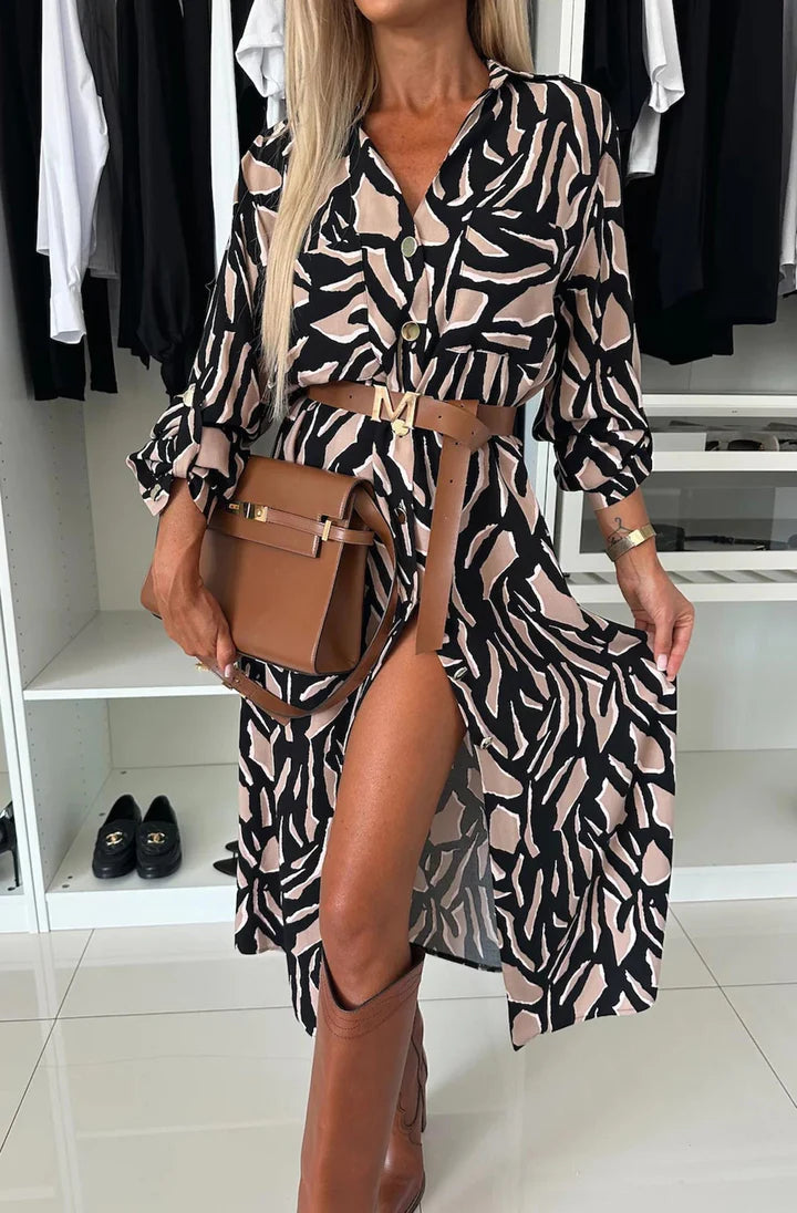 Sadie Abstract Print Midaxi Dress