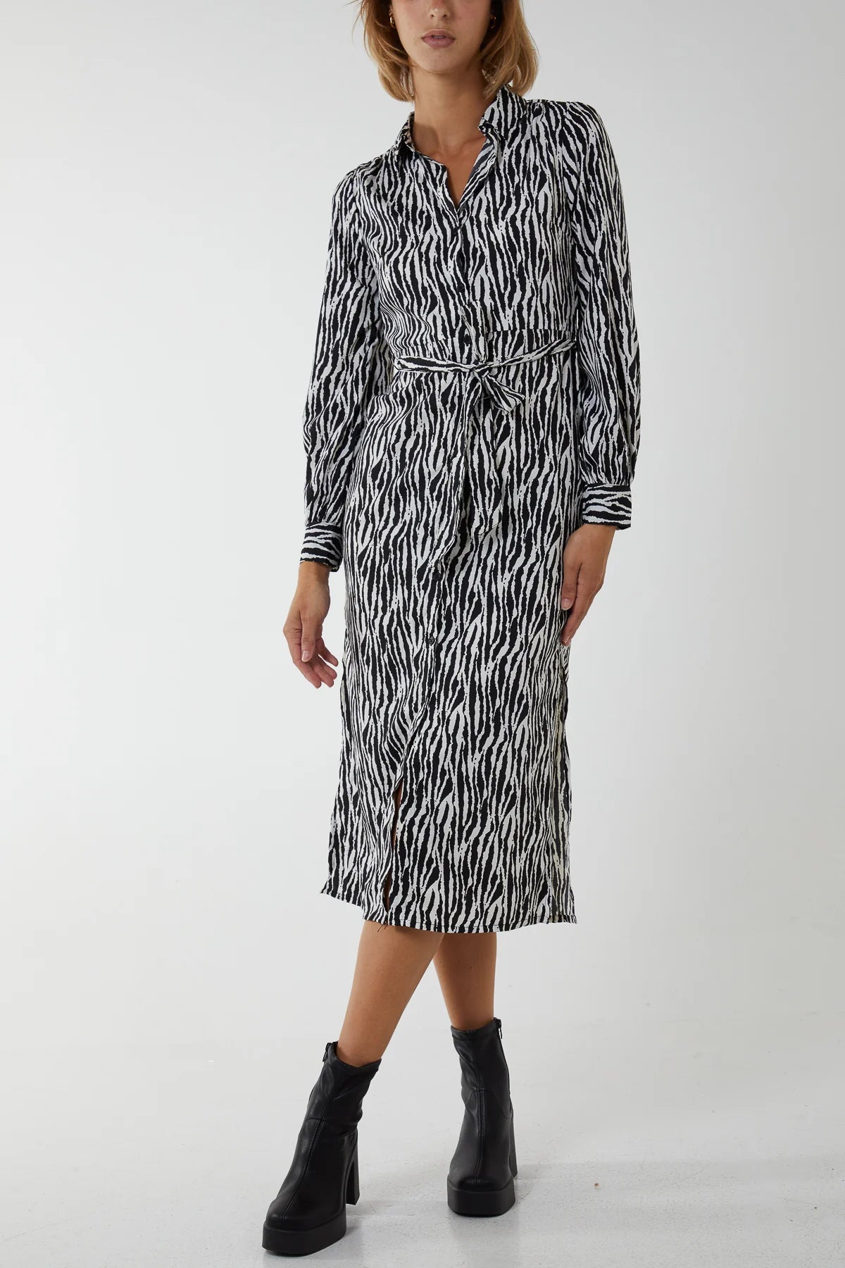 Stevie Zebra Shirt Dress