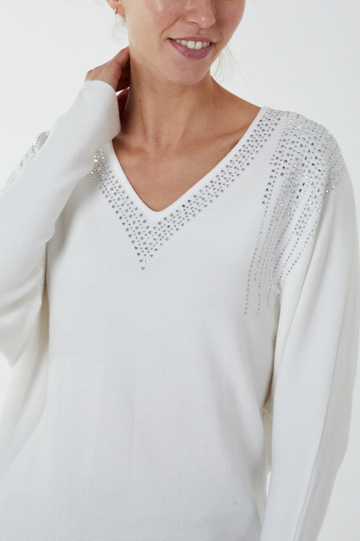 Selena Diamanté Batwing Jumper