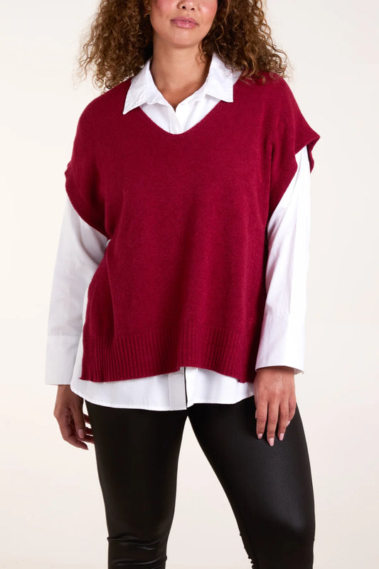Dixie V-Neck Side Spilt Knit