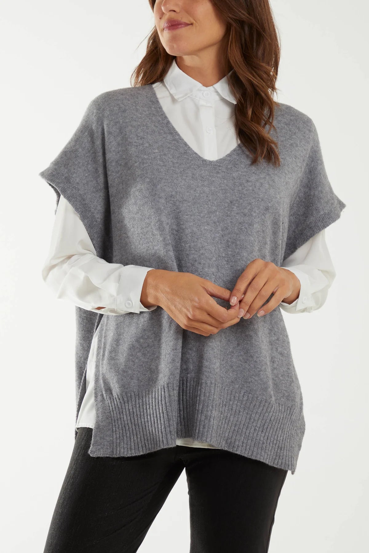 Dixie V-Neck Side Spilt Knit