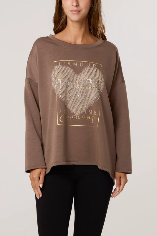 Jax J’adore Diamante Sweatshirt