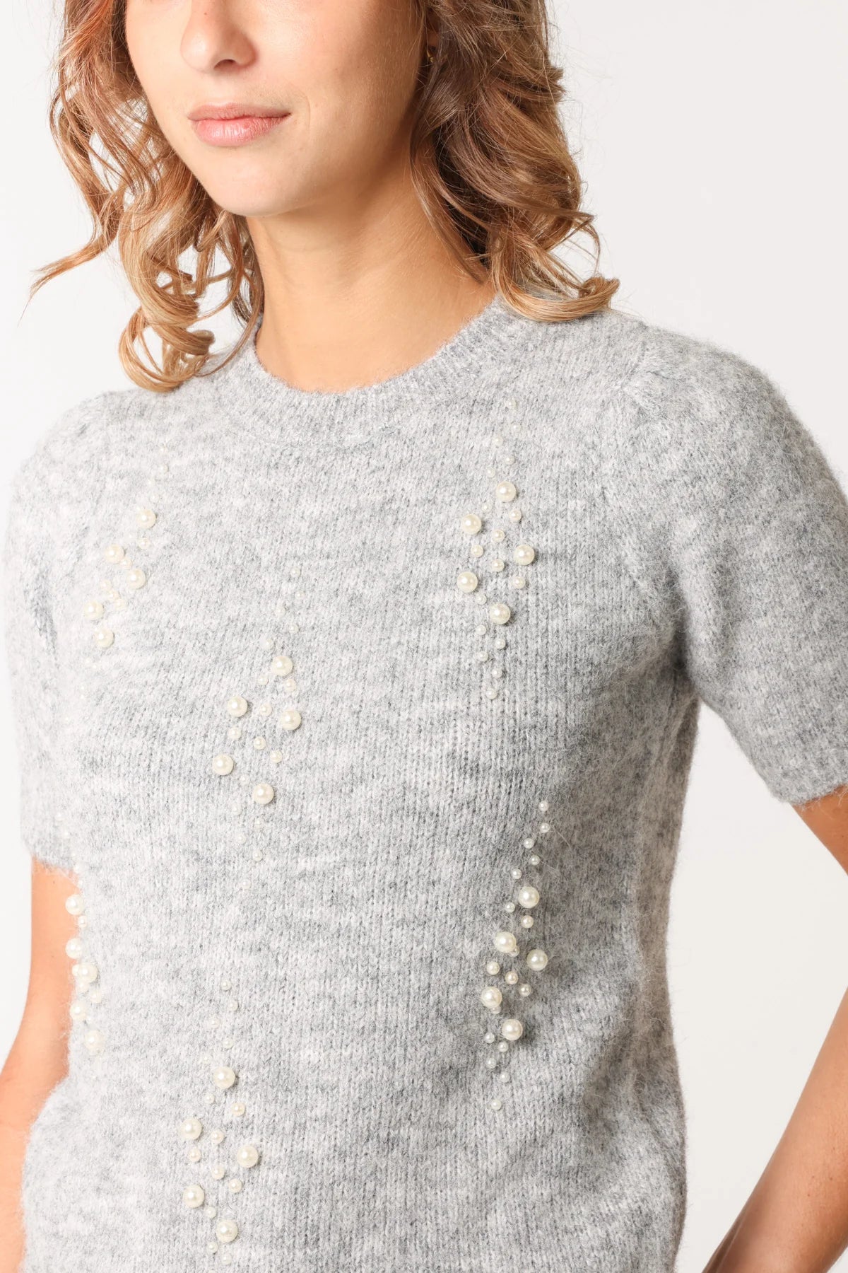 Simone Short Sleeve Embellished Jumper