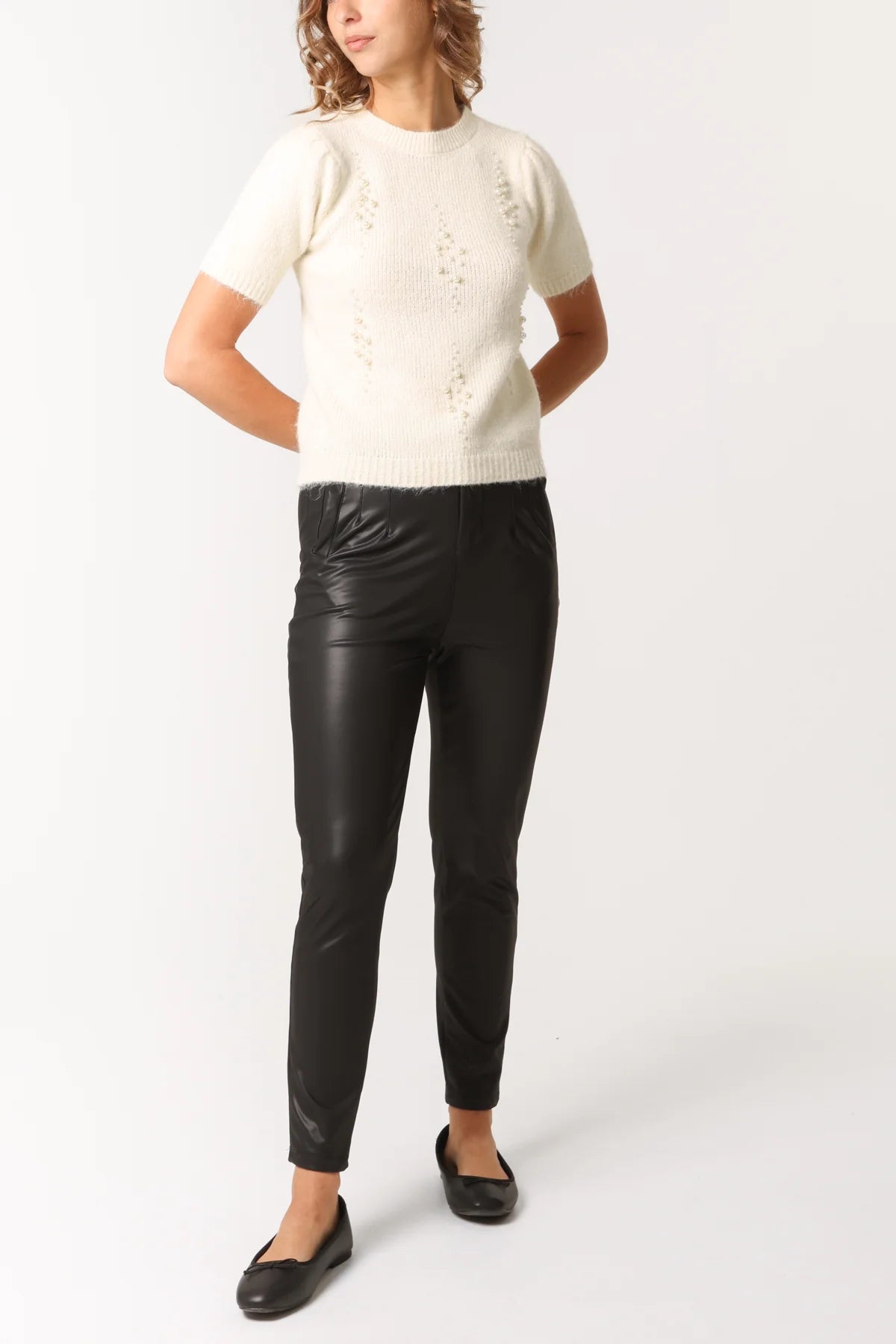 Simone Short Sleeve Embellished Jumper