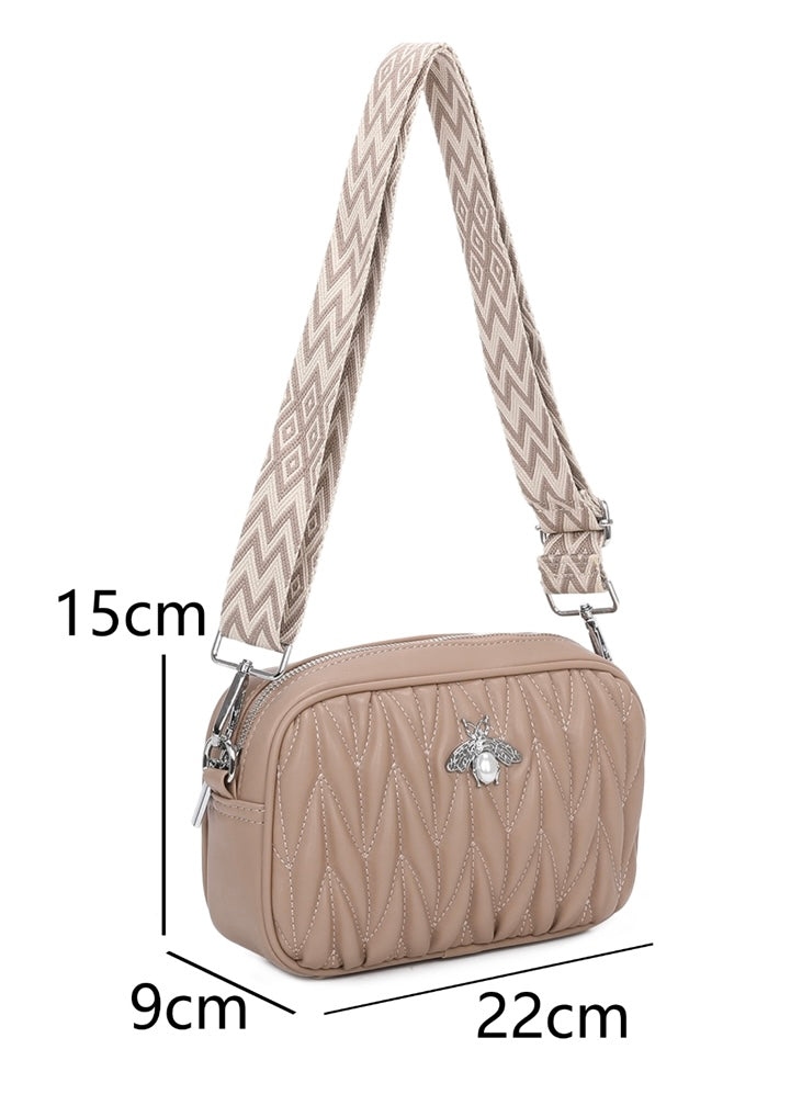 Bee Quilted Cross Body Bag - New Colours
