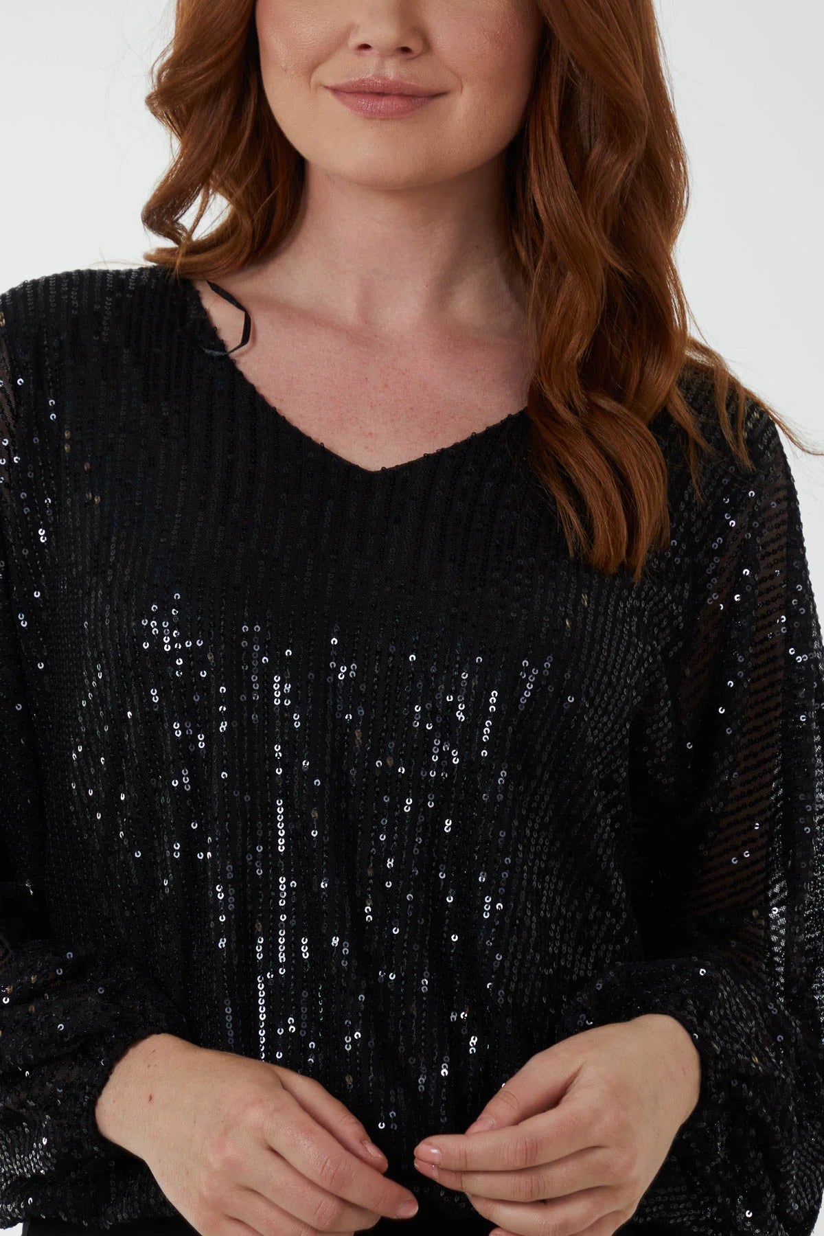 Katie Sequin V-neck Blouse