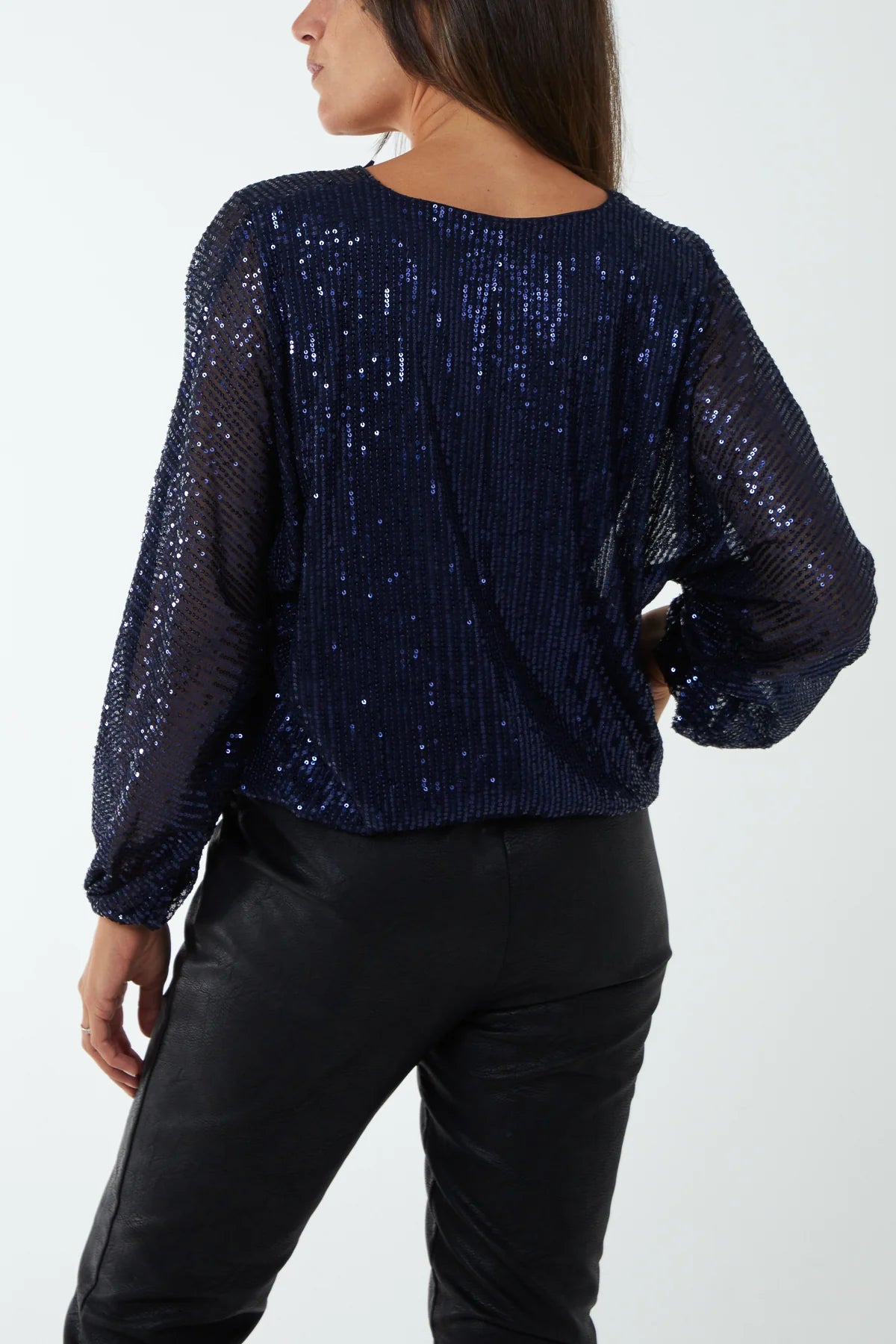 Katie Sequin V-neck Blouse