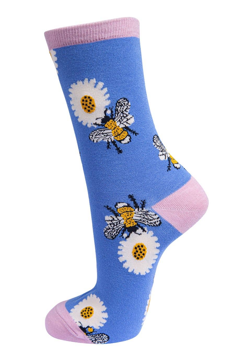 Womens Bamboo Bee Socks Sunflower Bumblebee Ankle Socks